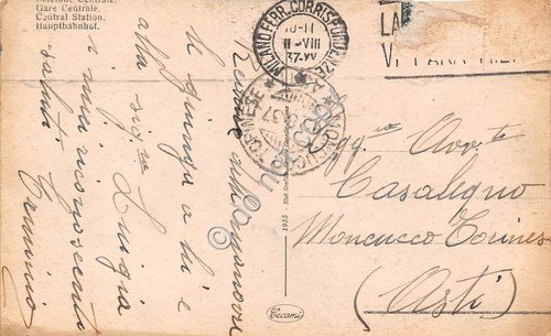 Cartolina - Postcard - Milano Stazione Centrale laterale auto d'epoca … | Immagine Gallery 3
