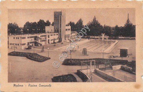 Cartolina - Postcard - Modena - Piscina Comunale - anni …