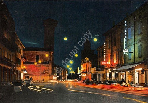 Cartolina - Postcard - Molinella - Via Mazzini - Notturno …