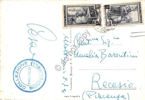 Cartolina - Postcard - Moltrasio Albergo Imperiale dall'alto 1951 (Como)