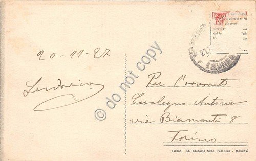 Cartolina - Postcard - Mondovì Breo Viale della Stazione animata …