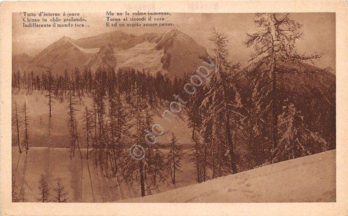 Cartolina - Postcard - Montagna - Poesia - anni '20? | Immagine principale