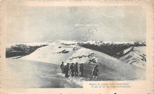 Cartolina - Postcard - Montagna animata scalatori - poesia - … | Immagine principale