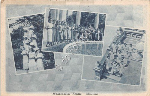 Cartolina - Postcard - Montecatini vedutine mescitrici animata 1939 VG | Immagine principale