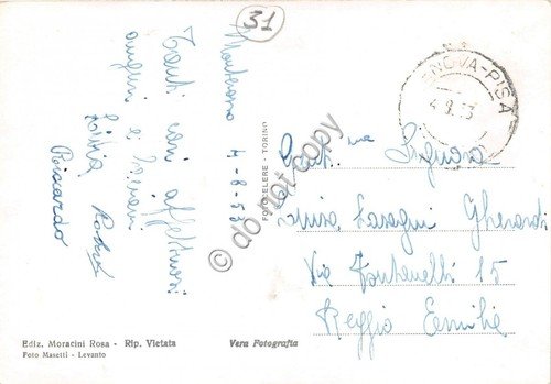 Cartolina - Postcard - Monterosso al Mare Torre Aurora 1953 | Immagine Gallery 2