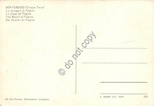 Cartolina - Postcard - Monterosso Spiaggia di Fegina NVG | Immagine Gallery 2