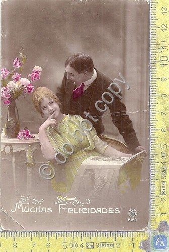 Cartolina - Postcard - Muchas Filicidades - Fidanzati - anni …