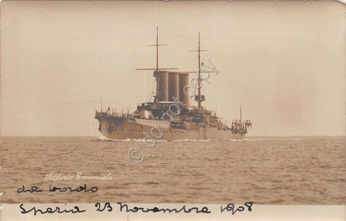 Cartolina - Postcard - Nave - Vittorio Emanuele - 1908 …