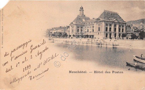 Cartolina - Postcard - Neuchatel - Hotel des Postes - …