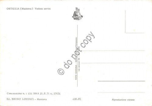 Cartolina - Postcard - Ostiglia Mantova panorama aereo foto Ghedina