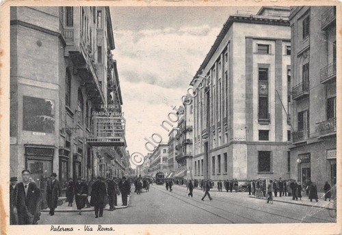 Cartolina - Postcard - Palermo - Via Roma - Animata …