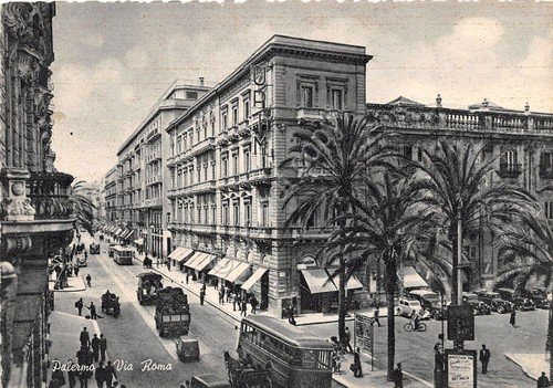 Cartolina - Postcard - Palermo - Via Roma - bus … | Immagine principale
