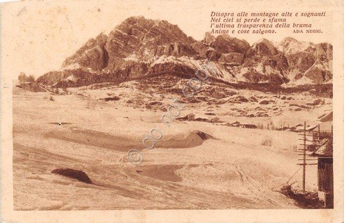 Cartolina - Postcard - Panorama di montagna - poesia A. …