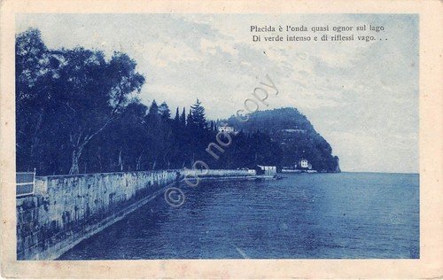 Cartolina - Postcard - Panorama lago - Poesia - 1927 | Immagine principale