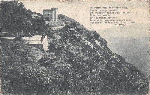 Cartolina - Postcard - Panorama paese montagna - Poesia Prina …