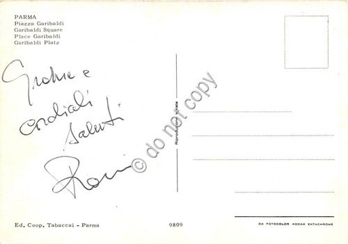 Cartolina - Postcard - Parma Piazza Garibaldi dall'alto | Immagine Gallery 2