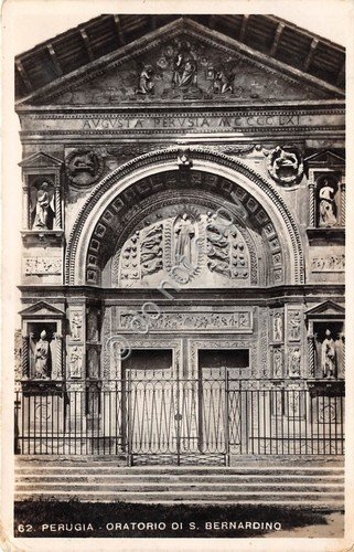 Cartolina - Postcard - Perugia Oratorio S. Bernardino anni '40