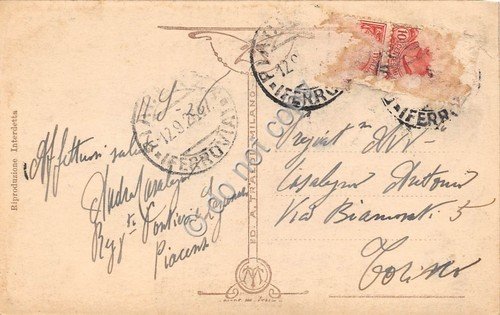 Cartolina - Postcard - Piacenza Giardini 1926 VG | Immagine Gallery 2