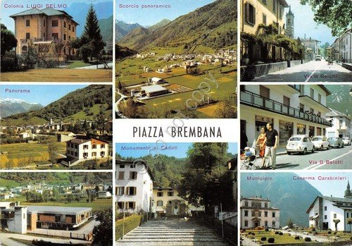 Cartolina - Postcard - Piazza Brembana - vedutine - 1966