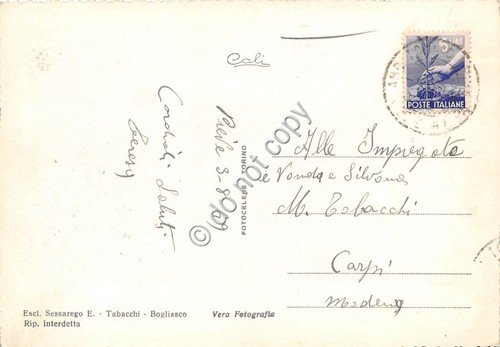 Cartolina - Postcard - Pieve Ligure panorama golfo 1949 (Savona)