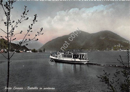 Cartolina - Postcard - Porto Ceresio - Battello in Partenza …