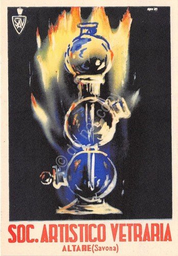 Cartolina - Postcard - Pubbliciraria - Società Artistica Vetraria - … | Immagine principale
