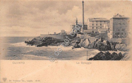 Cartolina - Postcard - Quinto - La Spiaggia - panorama …
