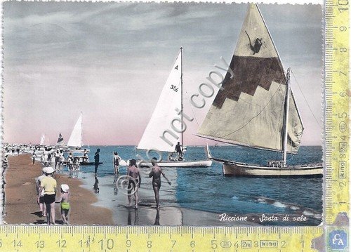 Cartolina - Postcard - Riccione - sosta di Vele - …