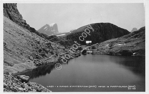 Cartolina - Postcard - Rifugio Antermoia - Lago - Marmolada …