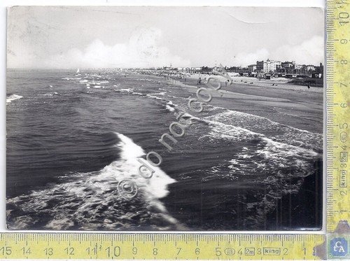 Cartolina - Postcard - Riimini - la spiaggia - 1953 | Immagine principale