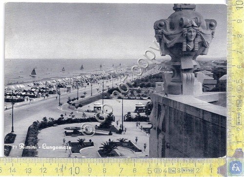 Cartolina - Postcard - Rimini - Lungomare - 1958 | Immagine principale