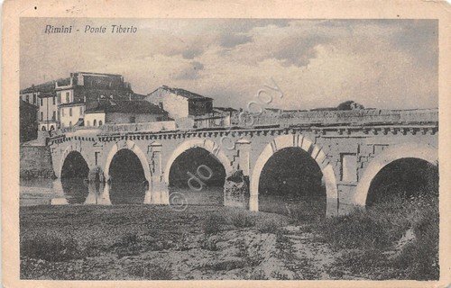 Cartolina - Postcard - Rimini - Ponte Tiberio - 1919 …