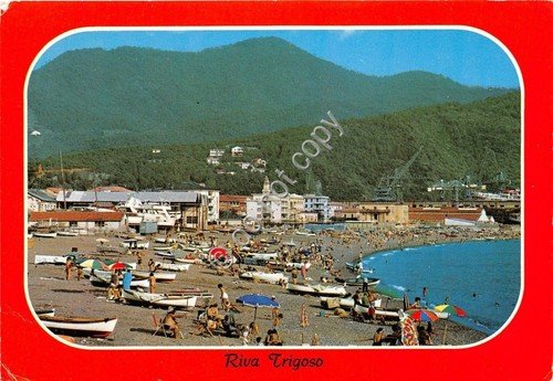 Cartolina - Postcard - Riva Trigoso - spiaggia - 1974