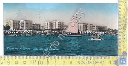Cartolina - Postcard - Rivazzurra di Rimini - 1962 | Immagine principale