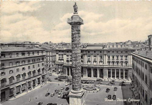 Cartolina - Postcard - Roma - Piazza Colonna- auto d'epoca … | Immagine principale