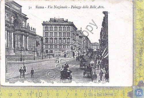 Cartolina - Postcard - Roma - Via Nazionale - Animata …
