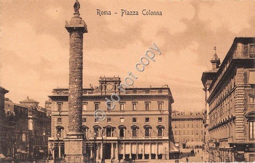 Cartolina - Postcard - Roma Piazza Colonna animata | Immagine principale