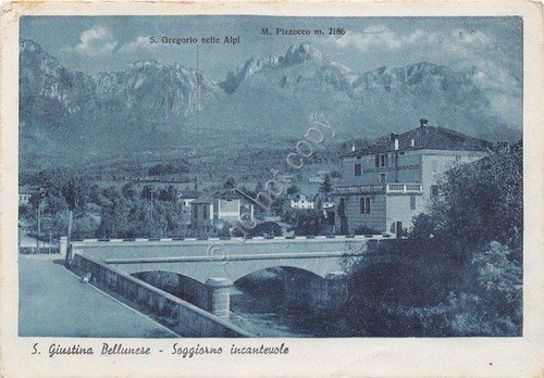 Cartolina - Postcard - S. Giustina Bellunese - Panorana - …