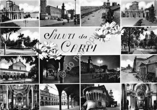 Cartolina - Postcard - Saluti da - Carpi - Vedutine …