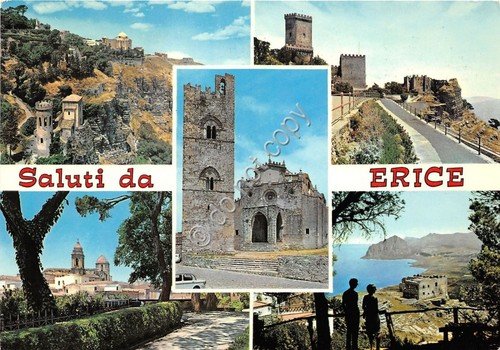 Cartolina - Postcard - Saluti da - Erice - Vedutine …