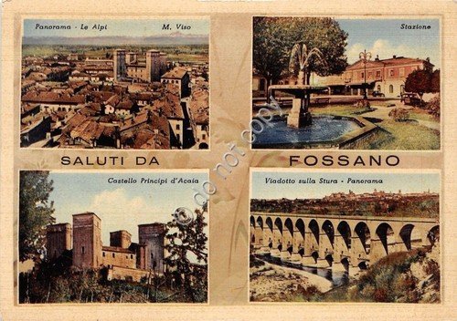 Cartolina - Postcard - Saluti da - Fossano - Vedutine …