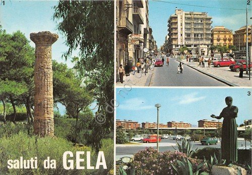 Cartolina - Postcard - Saluti da - Gela - Vedutine …
