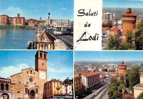 Cartolina - Postcard - Saluti da - Lodi - Vedutine …