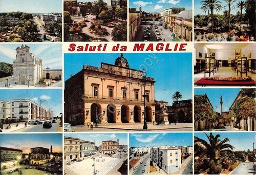 Cartolina - Postcard - Saluti da - Maglie - vedutine …