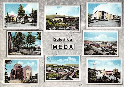 Cartolina - Postcard - Saluti da - Meda - Vedutine …