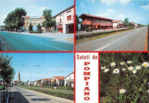 Cartolina - Postcard - Saluti da - Pompiano - Vedutine …