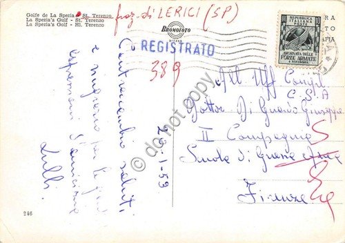 Cartolina - Postcard - San Terenzo panorama dall'alto 1953 VG | Immagine Gallery 2