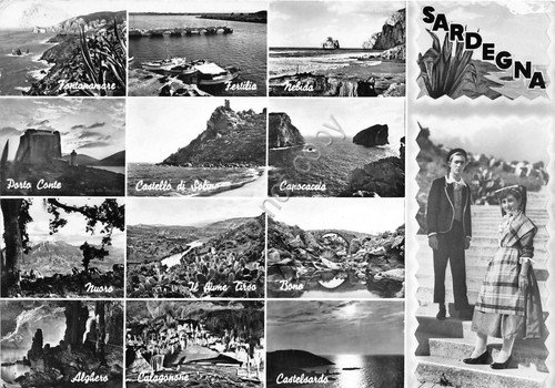 Cartolina - Postcard - Sardegna - Vedutine - costumi - …