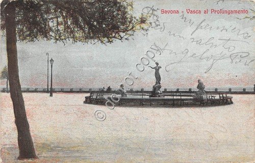 Cartolina - Postcard - Savona vasca al prolungamento anni '30 …