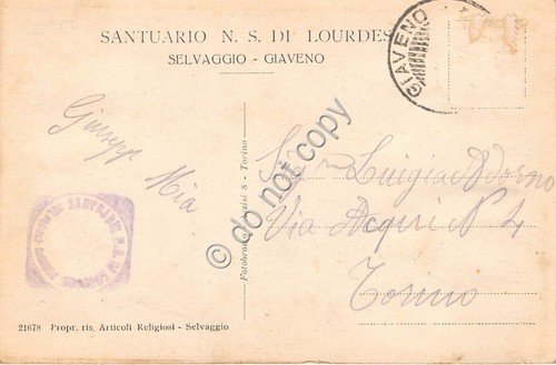 Cartolina - Postcard - Selvaggio Giaveno panorama del Selvaggio Santuario …